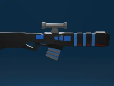 Sci-Fi Rifle Low-poly 3D model