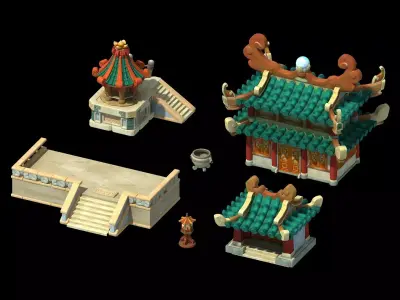 Cartoon Orientalure architect 3D model