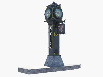 Steampunk Watch Low-poly 3D model