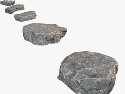 Stone Debris Piece Collection Low-poly 3D model