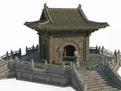 Ancient Asian Architectural Divination Platform 3D model