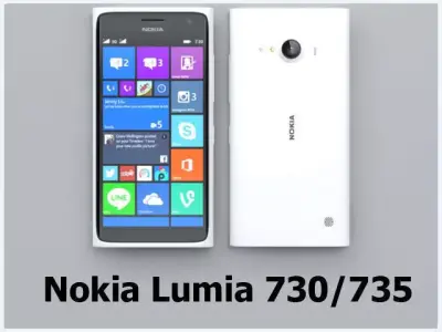 Nokia lumia 730 white 3D model