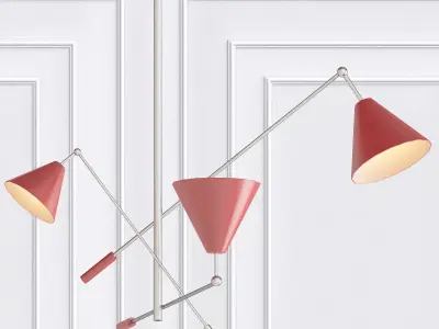 Sinatra three light fixtures hanging from ceiling 3D model