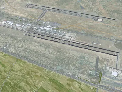Tehran Imam Khomeini Airport 15km Low-poly 3D model