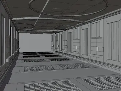 Scifi Corridor 3D model buy
