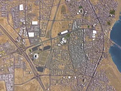 Al Wakrah - 3D City Model Low-poly 3D model