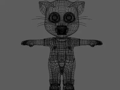 Tom Model cartoon cat Low-poly 3D model