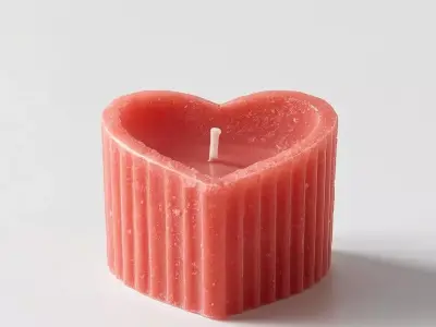 Heart-Shaped Candle 3D Model Low-poly 3D model