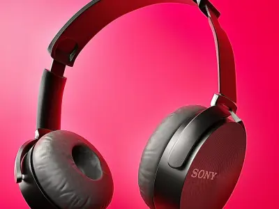 sony headphones with procedural textures 3D model