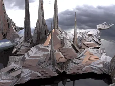 Mothership Colossal Halls Towers  3 3D model