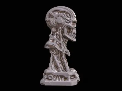 Cyber Reaper Bust High Poly for 3D Print 3D print model