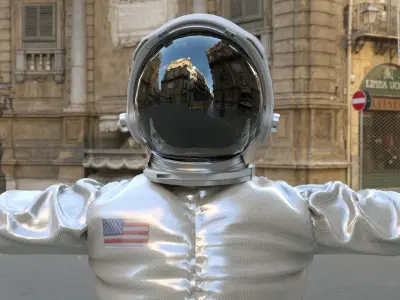 Spacesuit Astronaut Rigged Character - Astronauta Traje Espacial Low-poly 3D model