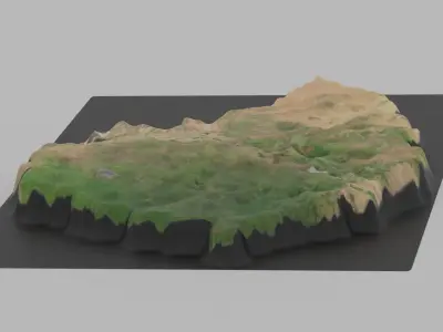 Ethiopia Map Country Low-poly 3D model