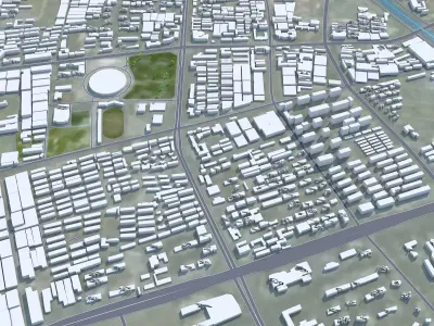 Yancheng Jiangsu China 150km AI Low-poly 3D model