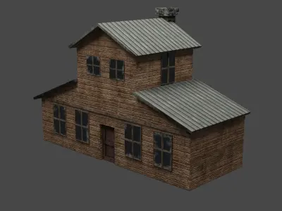 2 BUILDINGS FOR GAME  Low-poly 3D model