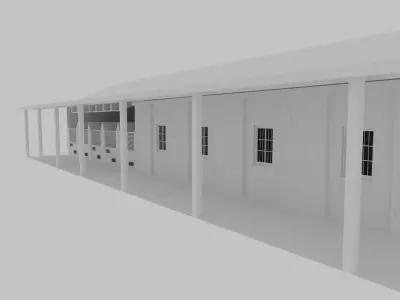 Horse Stable Low-poly 3D model