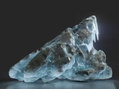 Low poly Frozen Rock 230505 Low-poly 3D model