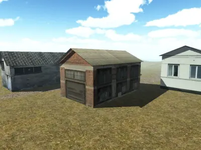 Warehouse Industrial Buildings for Games Lowpoly Low-poly 3D model