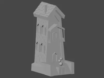 house or school carton 3D model
