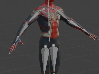 Spiderman No Way Home Integrated Suit Rigged Model 3D model