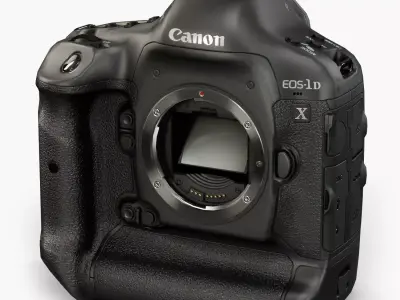 Canon EOS-1D X DSLR camera Low-poly 3D model