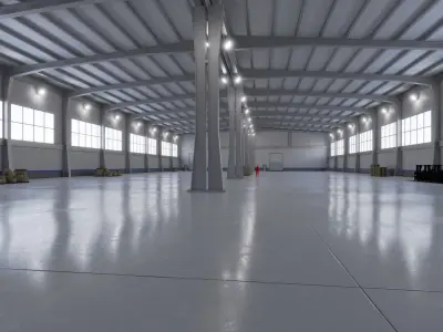 Industrial Warehouse Interior 9 Low-poly 3D model
