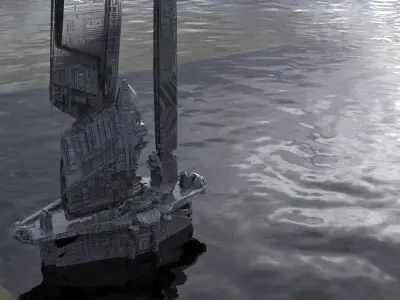Halo Forerunner Inspired Alien Tower 2 3D model