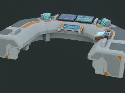 Sci-Fi Control Panel - Low poly - PBR - Game ready Low-poly 3D model