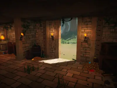 Stylized Ancient Ruins Environment Low-poly 3D model