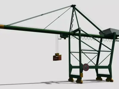 Container Crane Low-poly 3D model