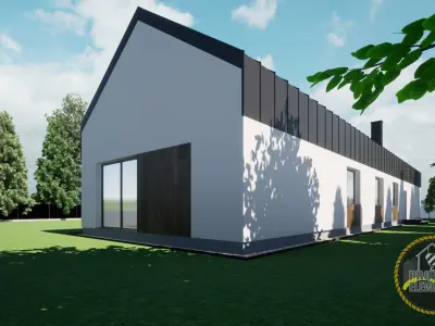 double barn house model 3D model