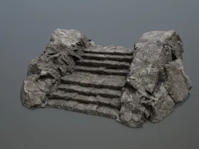 Rock  Gate Low-poly 3D model