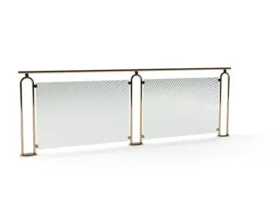 Fence Glass Metal Silver 3D model