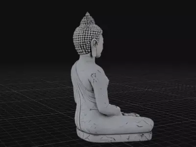 Buddha Meditation Statue Spiritual 3D Model Low-poly 3D model