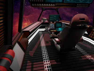 Sci-Fi Fighter Cockpit 3D Model 3D model