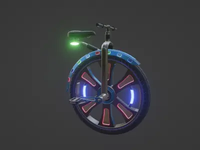 Sci-Fi Futuristic Unicycle  Low-poly 3D model