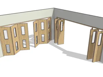 Fully Parametric Double Opening Bi-Fold Doors 3D model