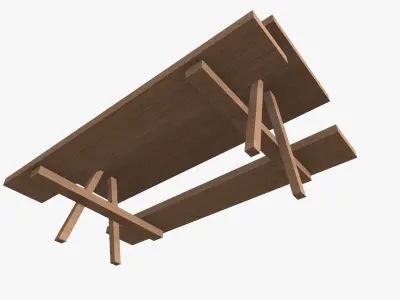 Benche Pack Low-poly 3D model