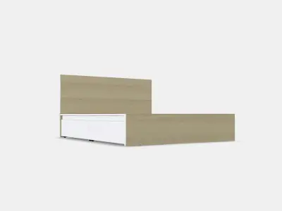 MALM Bed frame high w 4 storage boxes 11 Low-poly 3D model