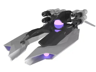 Spaceship Chaser 3D Spaceship Sci-Fi Game Model 3D 3D model