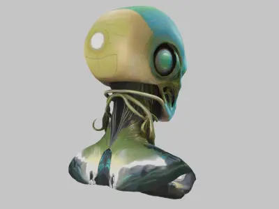 Alien Encounter Sci-Fi Model Low-poly 3D model