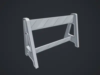 Stylized Traffic Barricade 02 Low-poly 3D model