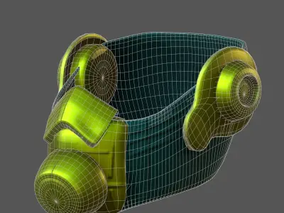 Gas mask helmet 3d model scifi Low-poly  Low-poly 3D model