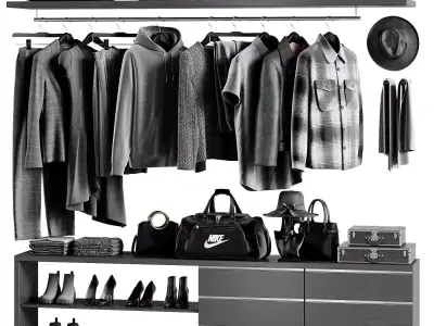 Minimal Luxury Wardrobe Display 08 3D model