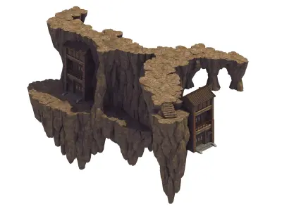 Heavenly Gate - Mountain Architecture - Stone 3D model