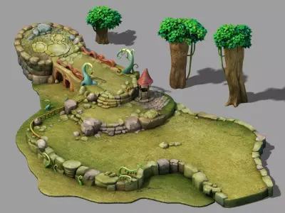 Disney main city - Ground 03 3D model
