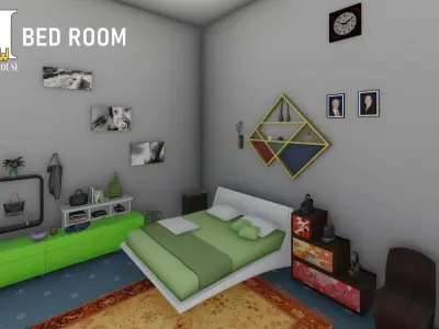 3 Marla House Low-poly 3D model