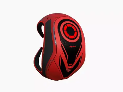 SciFi Backpack G08 Red - Fashion Character Design Low-poly 3D model