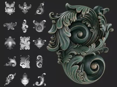 55 Ornaments Decoration Pack 3D model