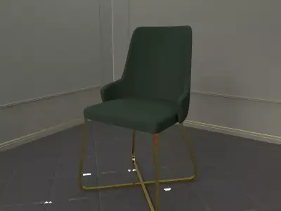 chair with gold legs 3D model